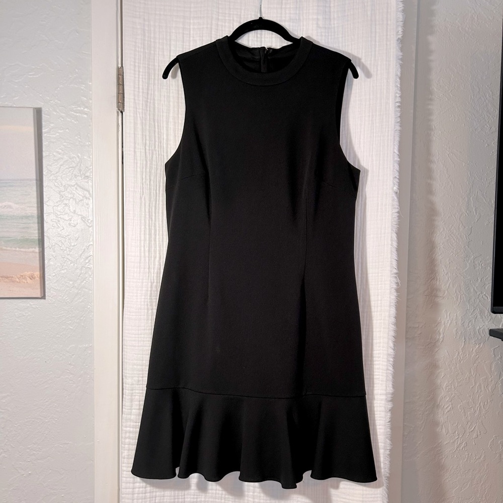 Saks Fifth Avenue Black Ruffled Sheath Mini Dress